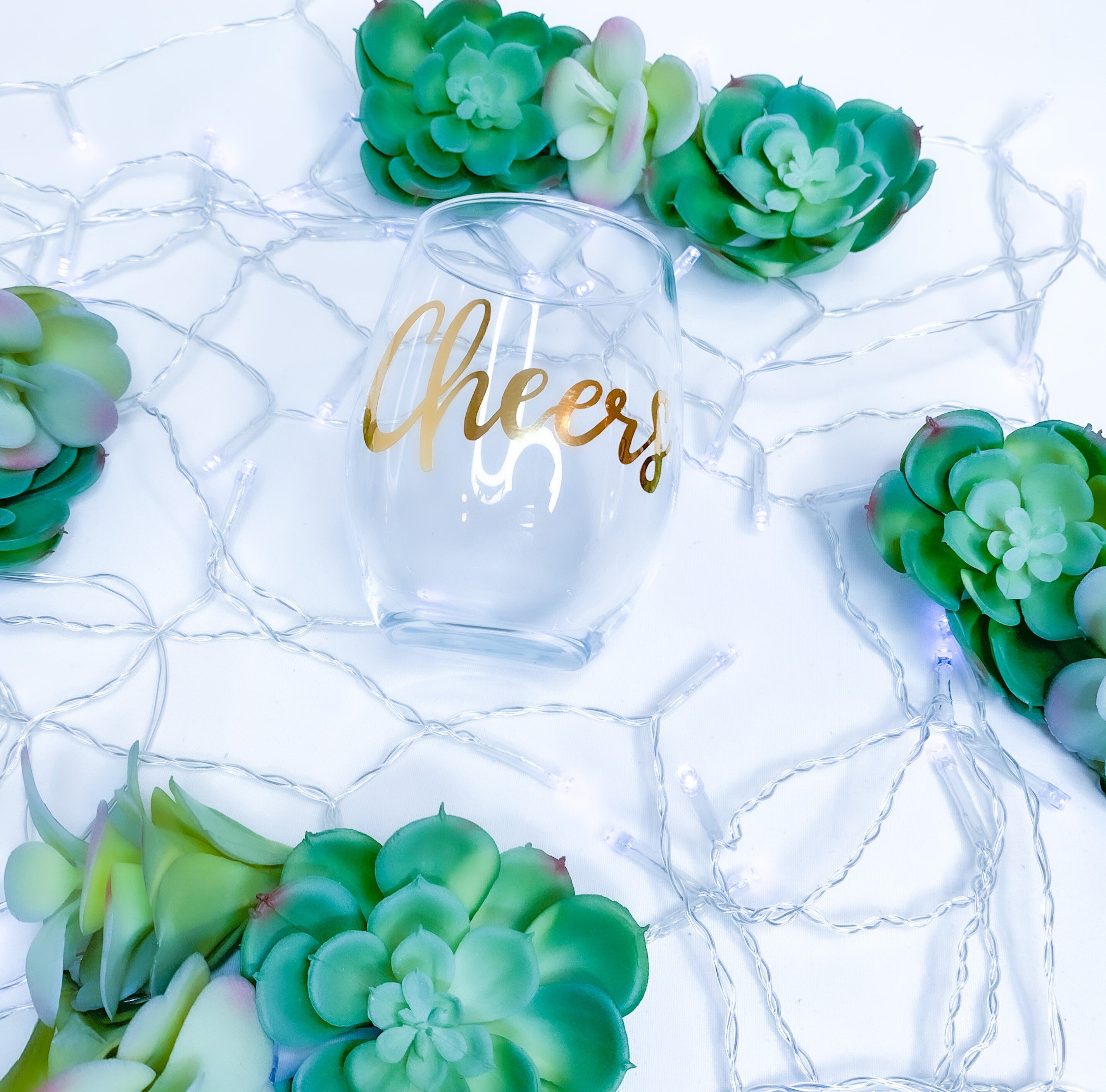 Cheers Stemless Wine Glass