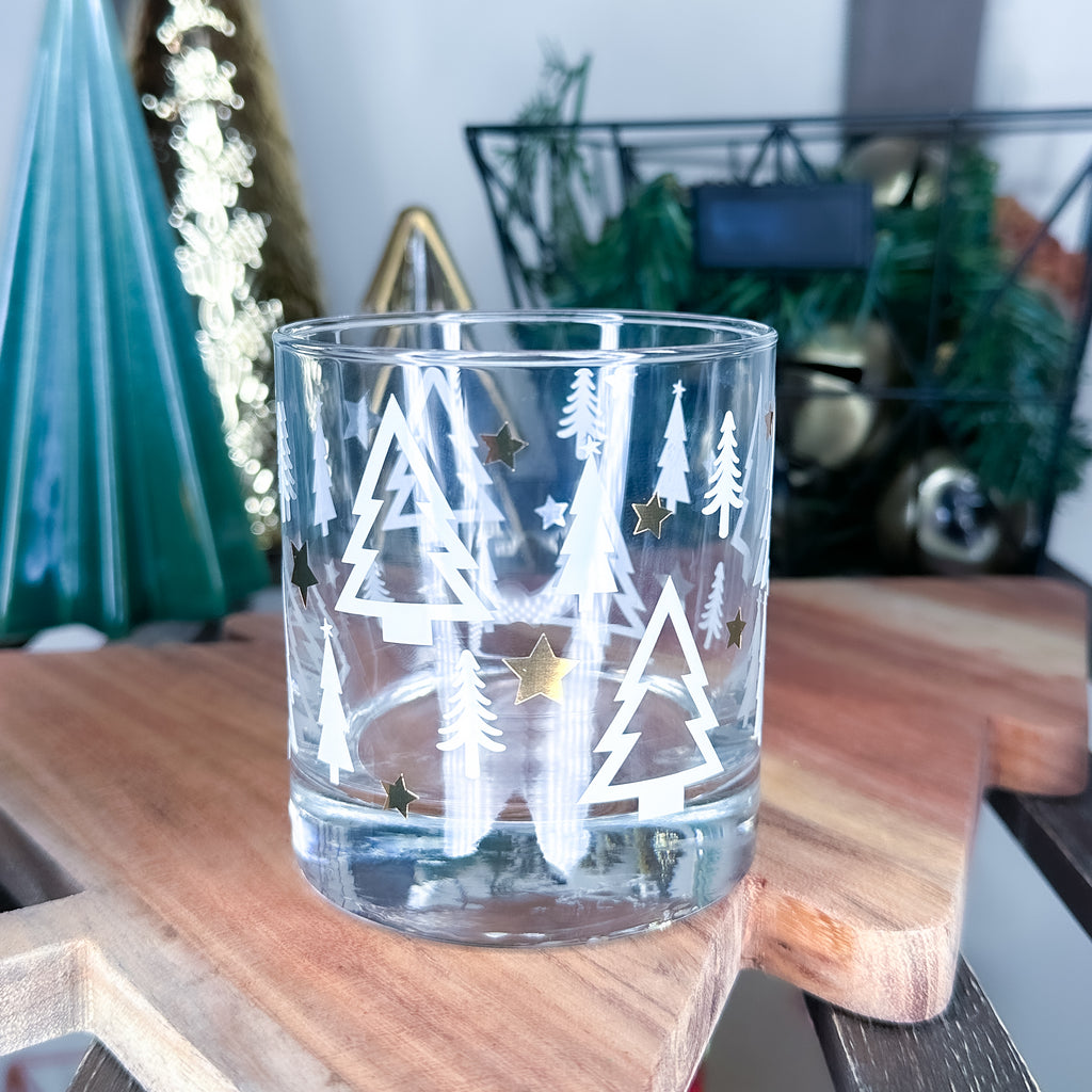 Christmas Tree Rocks Glass