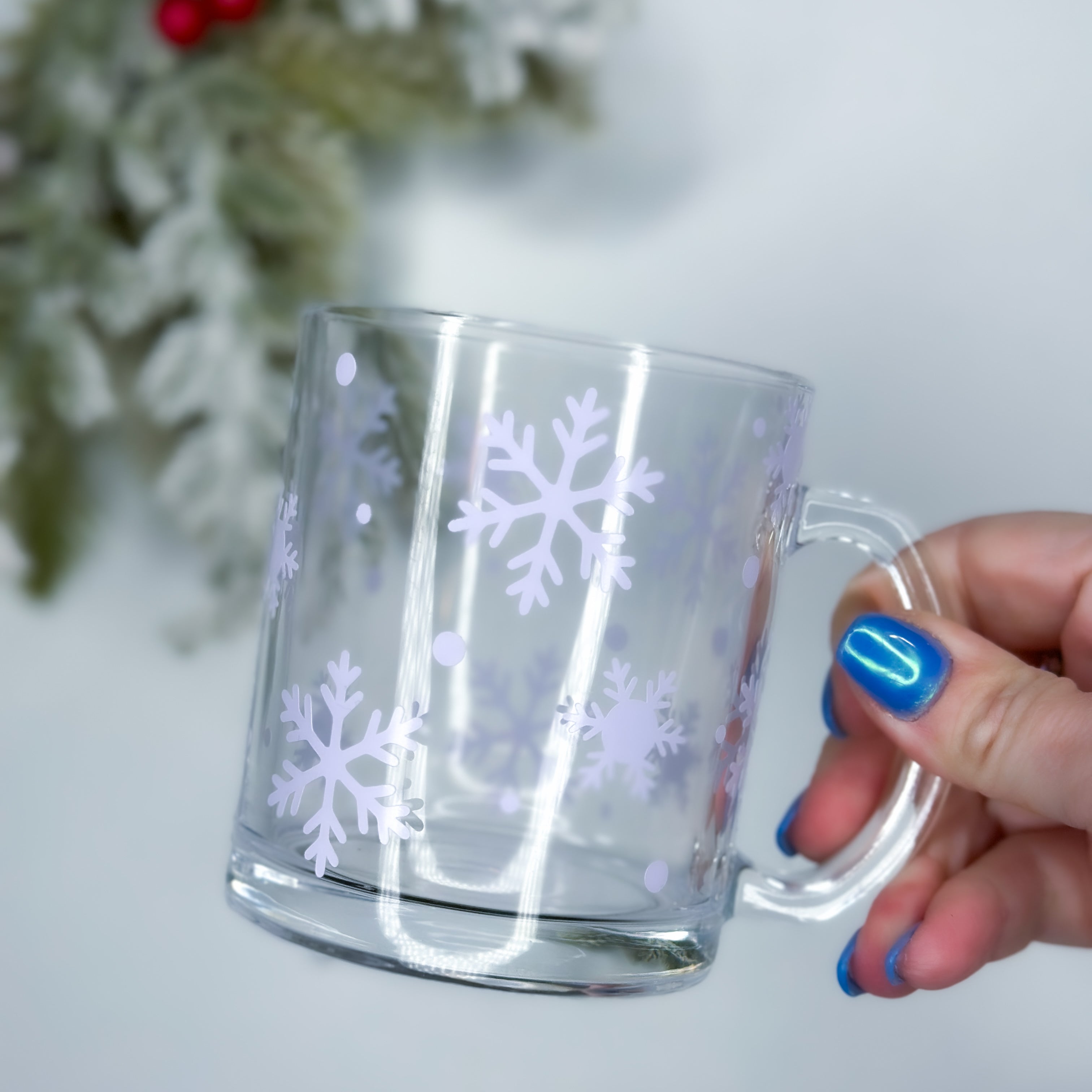 Snowflakes Clear Coffee Mug