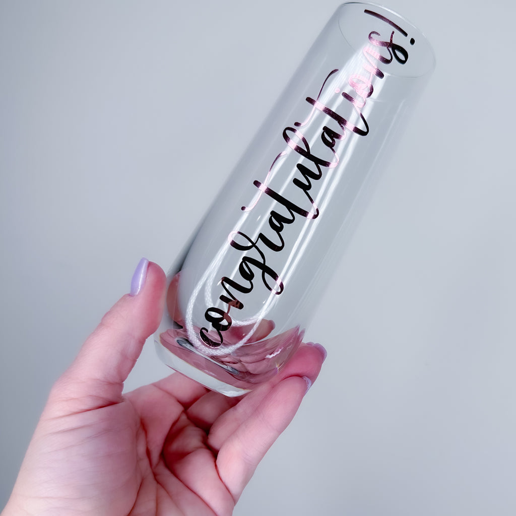 Congratulations Stemless Champagne Glass