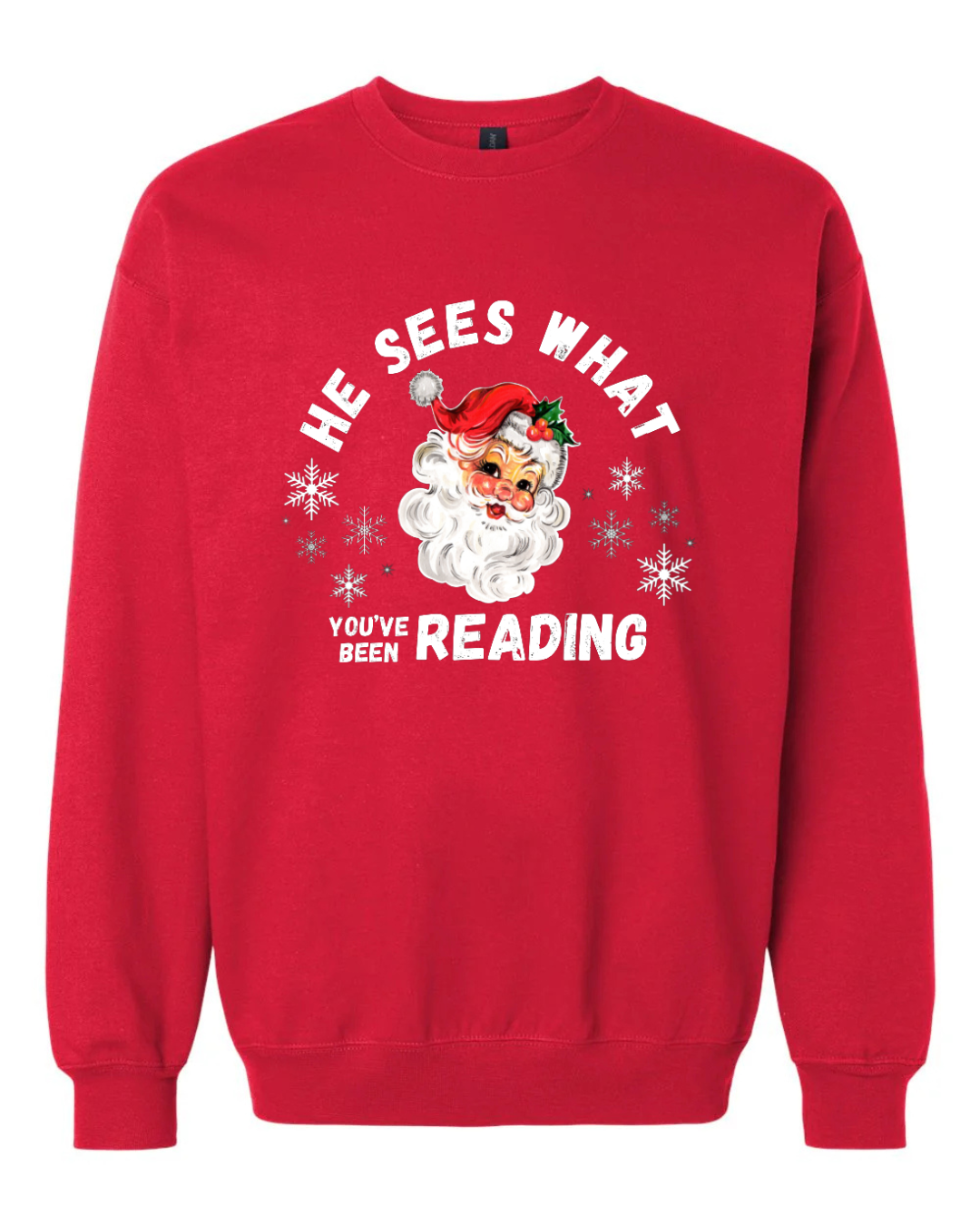 He Sees What You’ve Been Reading Sweatshirt