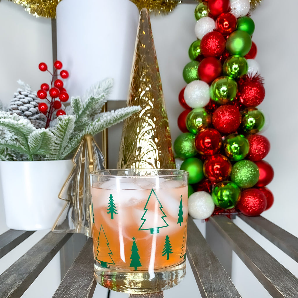 Christmas Tree Rocks Glass